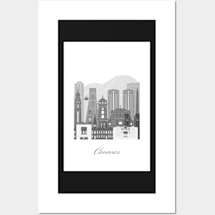 Caracas, Venezuela, map skyline - 05 style Posters and Art